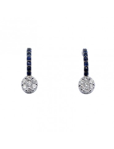 BUONOCORE GOLD EARRINGS WITH DIAMONDS AND SAPPHIRES - 0