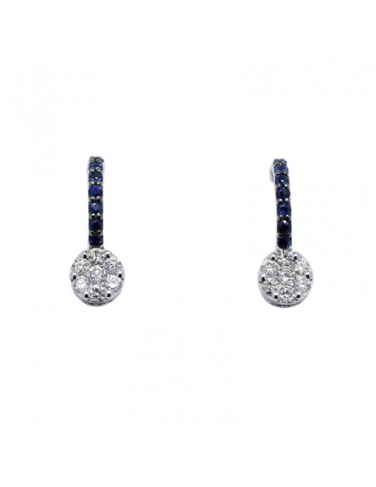 BUONOCORE GOLD EARRINGS WITH DIAMONDS AND SAPPHIRES - 0
