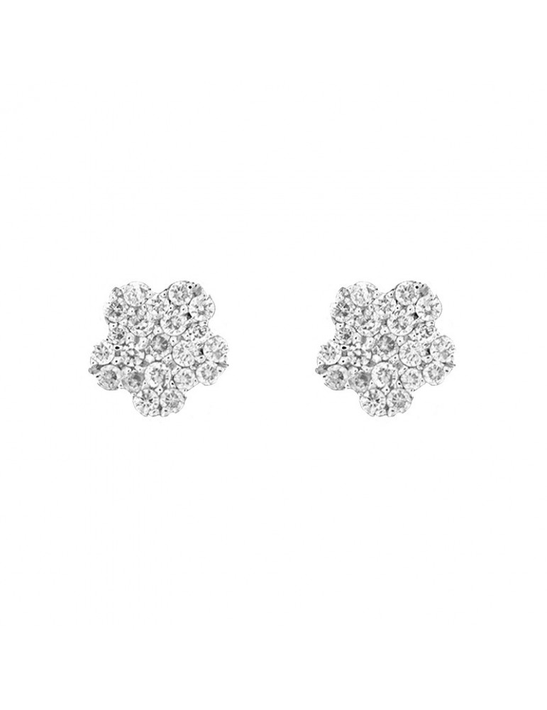 ORECCHINI DI ORO FIORE PAVE' DI DIAMANTI BUONOCORE - 0