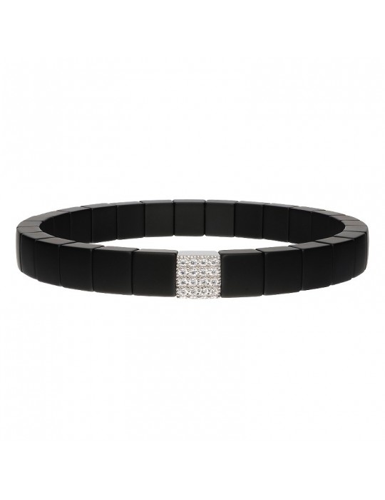 Bracciale Roberto Demeglio - Scacco - Ceramica Nera-Diamanti-951N1DBOR
