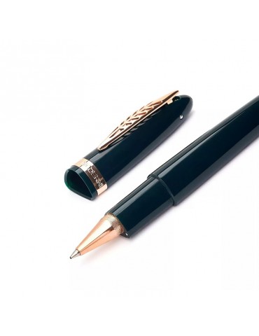 Penna Roller Pineider - Tempi Moderni in Ultraresina - British Racing Green Rose Gold - SPP60020624 2
