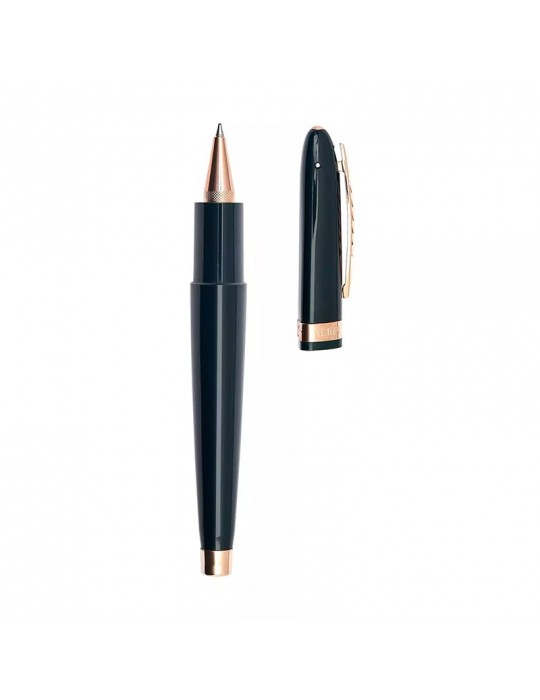 Pineider Rollerball Pen - Modern Times in Ultraresin - British Racing Green Rose Gold - 0