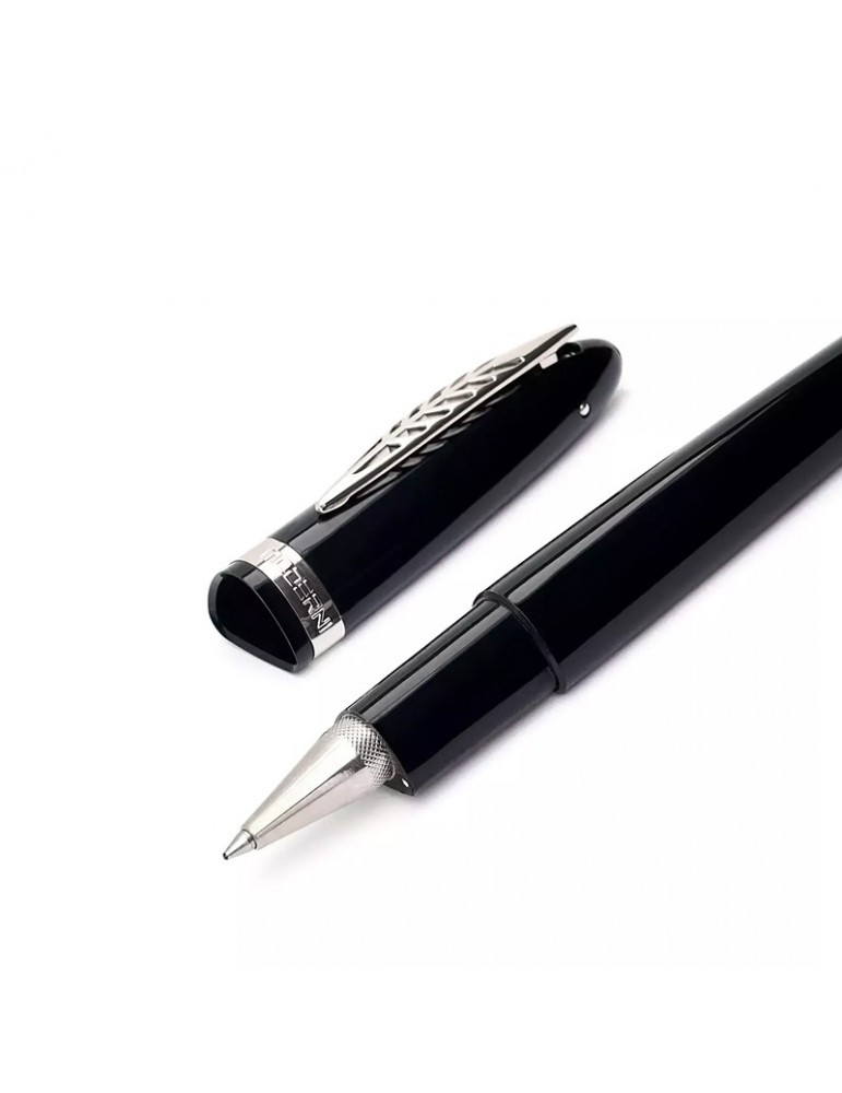 Pineider Rollerball Pen - Modern Times in Ultraresin - Black Silver - 0