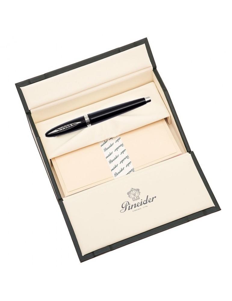 Pineider Rollerball Pen - Modern Times in Ultraresin - Black Silver - 0