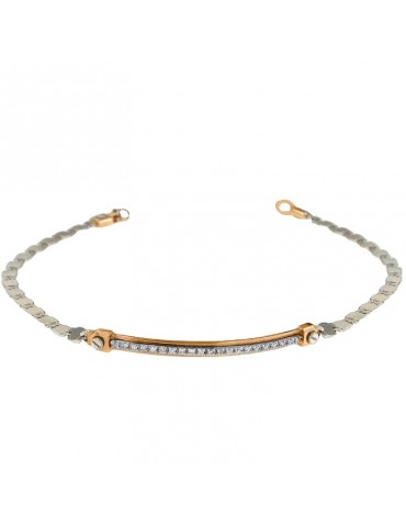 Zancan Bracelet-Insignia Gold-Central Plate-White Diamonds-EB485BR