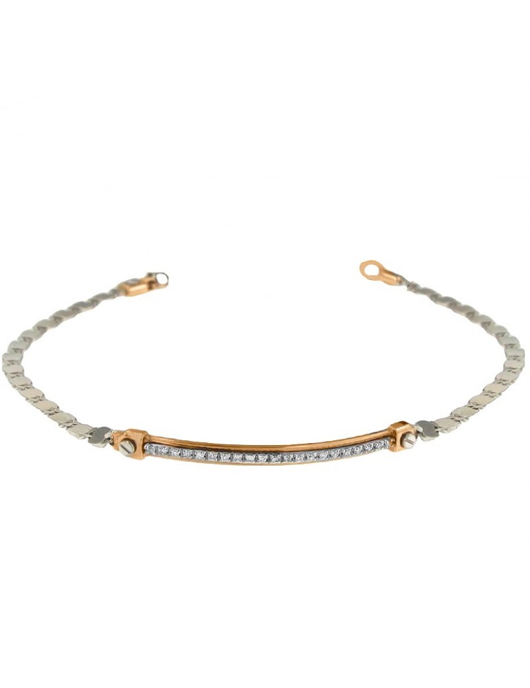 Bracciale Zancan-Insignia Gold-Targa Centrale-Diamanti Bianchi-EB485BR