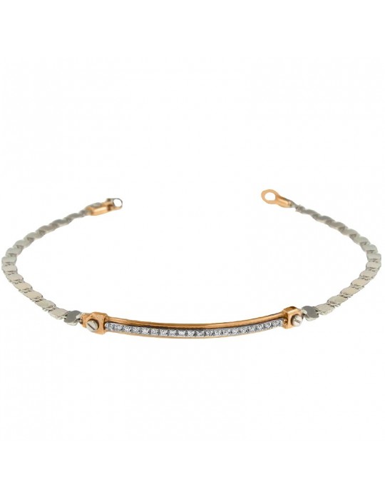 Bracciale Zancan-Insignia Gold-Targa Centrale-Diamanti Bianchi-EB485BR