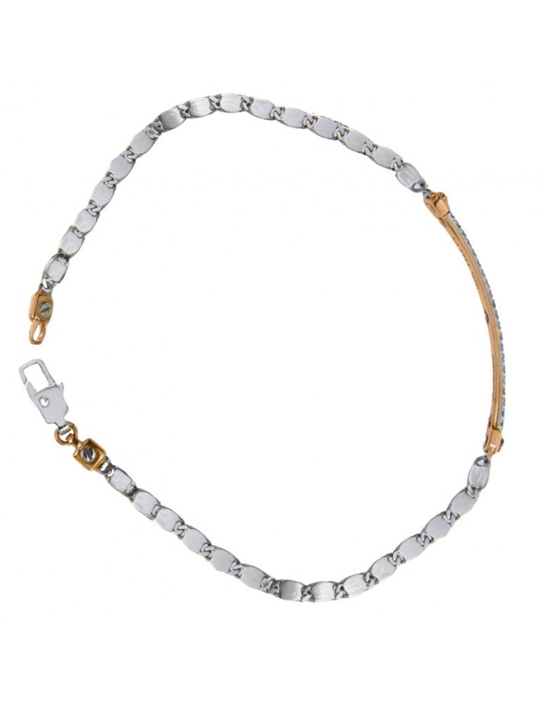 Zancan Bracelet-Insignia Gold-Central Plate-White Diamonds-EB485BR