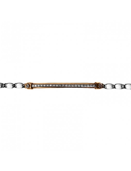 Bracciale Zancan-Insignia Gold-Targa Centrale-Diamanti Bianchi-EB485BR
