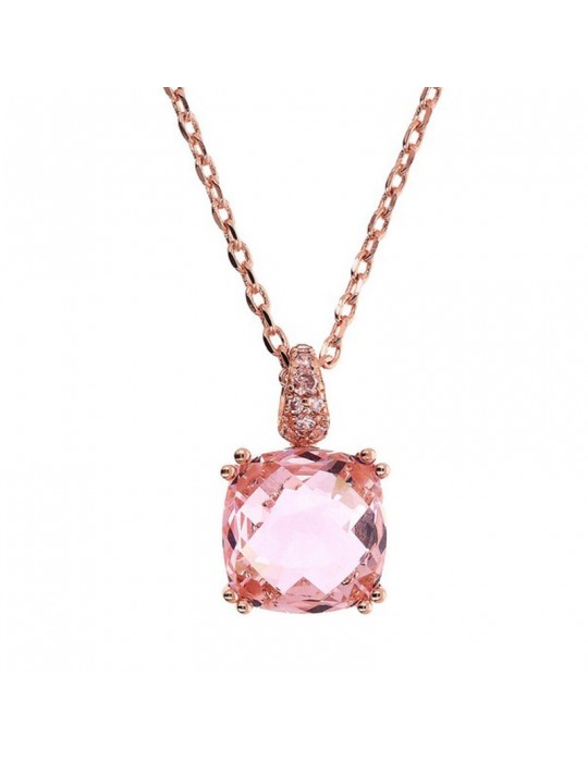 Collana Bronzallure-Preziosa-Catena Rolò-Prisma Gem Rosa-WSBZ02180.TO