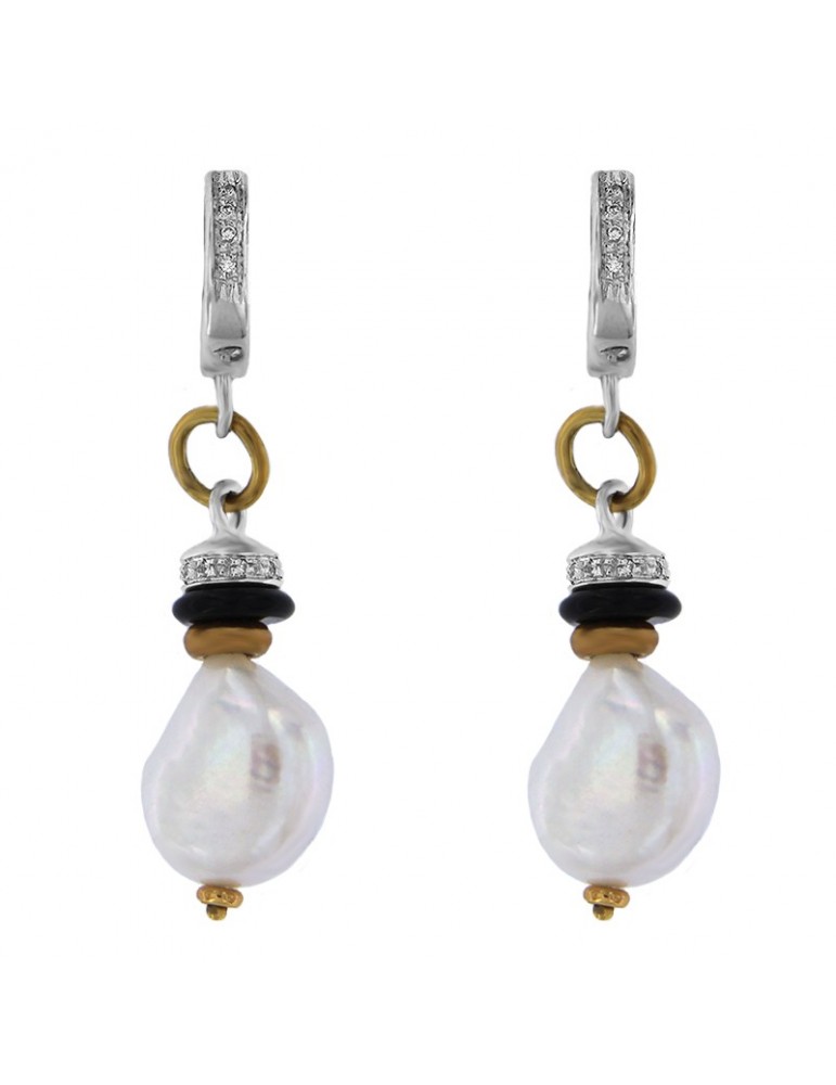 Silvia Kelly Earrings with Pearls and Diamonds for Woman - 0