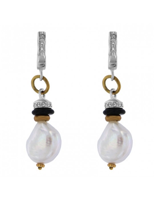 Orecchini Silvia Kelly con Perle e Diamanti da Donna - 0