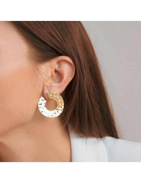Etruscan Earrings - Itaca - Gold Pendants - Circle - WSET00767.YG