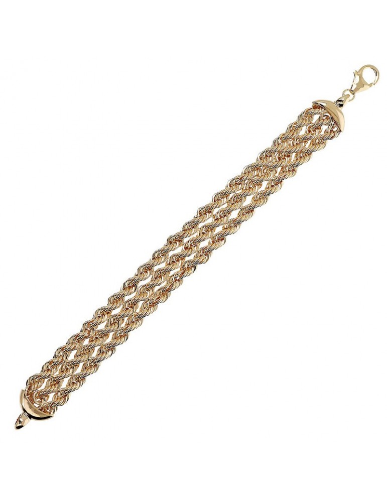 Bracciale Etrusca-Itaca-Multifilo Dorato-Maxi Catena Corda-WSET00763.YG