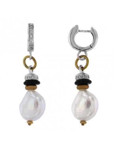 Orecchini Silvia Kelly con Perle e Diamanti da Donna - 0 2