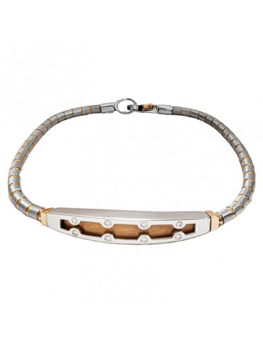 Bracciale Zancan-Insigna Gold-Placca in Oro Rosa 18 kt-Diamanti-EB266RB