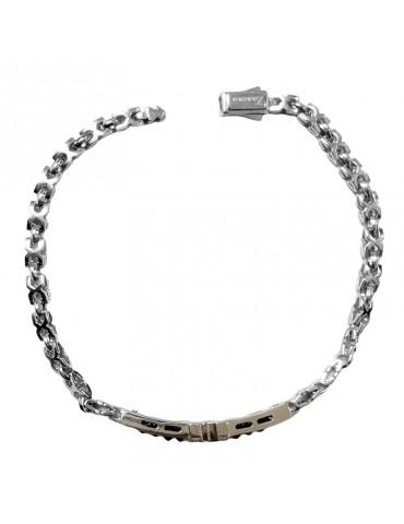 Bracciale Zancan - Oro Bianco 18 Carati - Croce - Diamanti Neri-EB254B 2