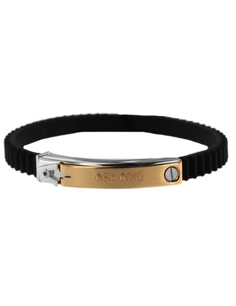 Bracciale Arkano - Silicone - Placca - Oro 18 Carati - ASC1055BRC