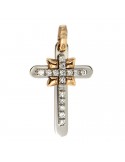 Zancan Cross - Natural White Crystals - 0.180 Total Carats - EPE070BR