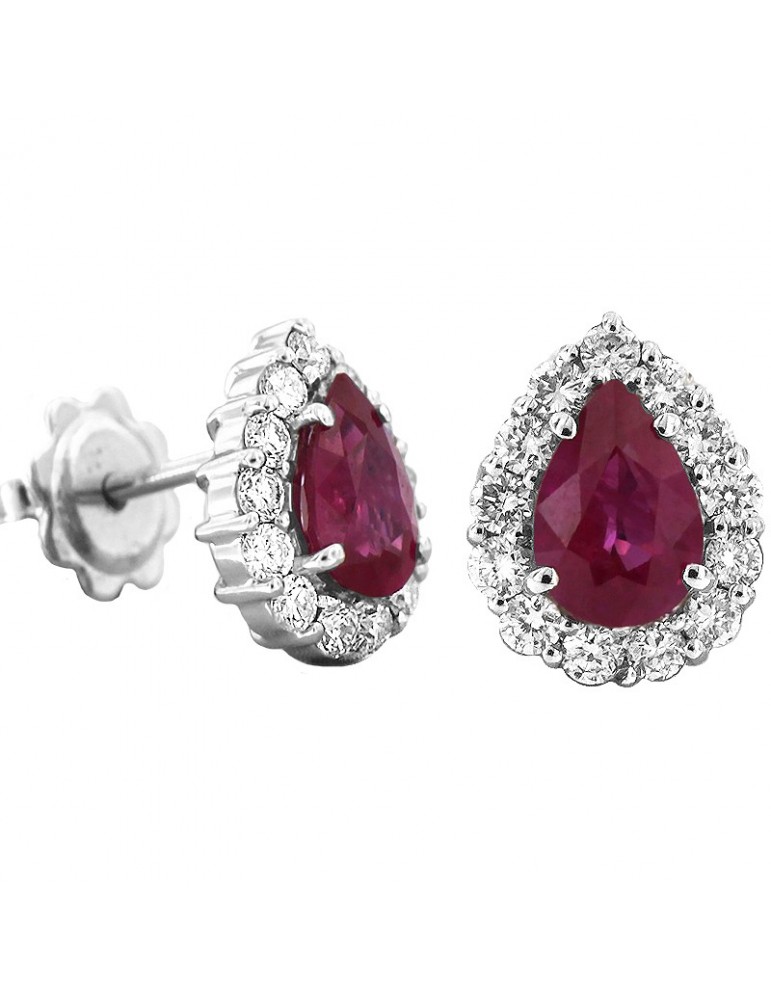 Picca Drop Earrings with Rubies and Diamonds for Woman - 0