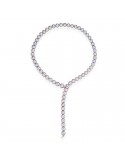 Collana a Sciarpina Coscia - in Oro Rosa 18 Carati con Perle Freshwater Rosa 8-8.5 mm - LBNKFW132.85.1P