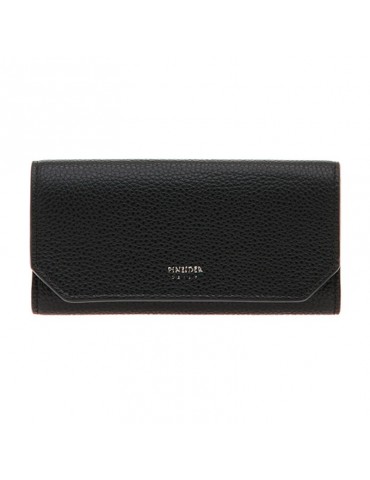 Pineider - Daily 23 Keyring in Black Tumbled Calfskin with 6 rings - 0