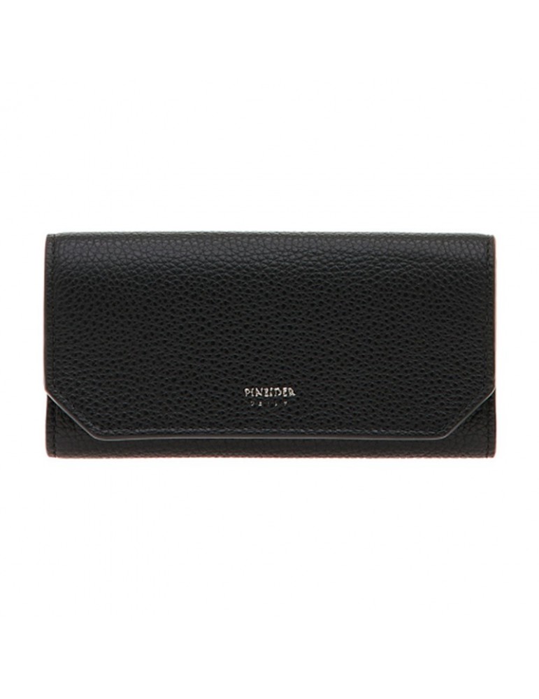 Pineider - Daily 23 Keyring in Black Tumbled Calfskin with 6 rings - 0