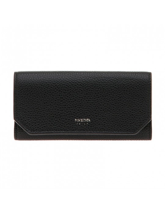 Pineider - Daily 23 Keyring in Black Tumbled Calfskin with 6 rings - 0