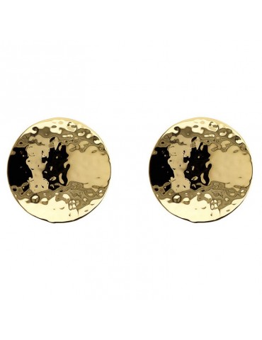 Etruscan - Itaca - Lobe Earrings - Hammered Discs - WSET00734.YG