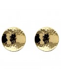 Etruscan - Itaca - Lobe Earrings - Hammered Discs - WSET00734.YG
