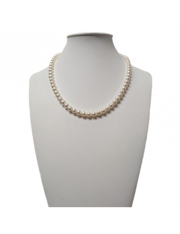 Nimei Necklace - Gold - Wire - Freshwater Pearls 6 - 6.5 mm-NIMEIGOLD665