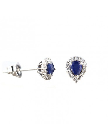 CHIMENTO EARRINGS WITH SAPPHIRE AND DIAMONDS - 0