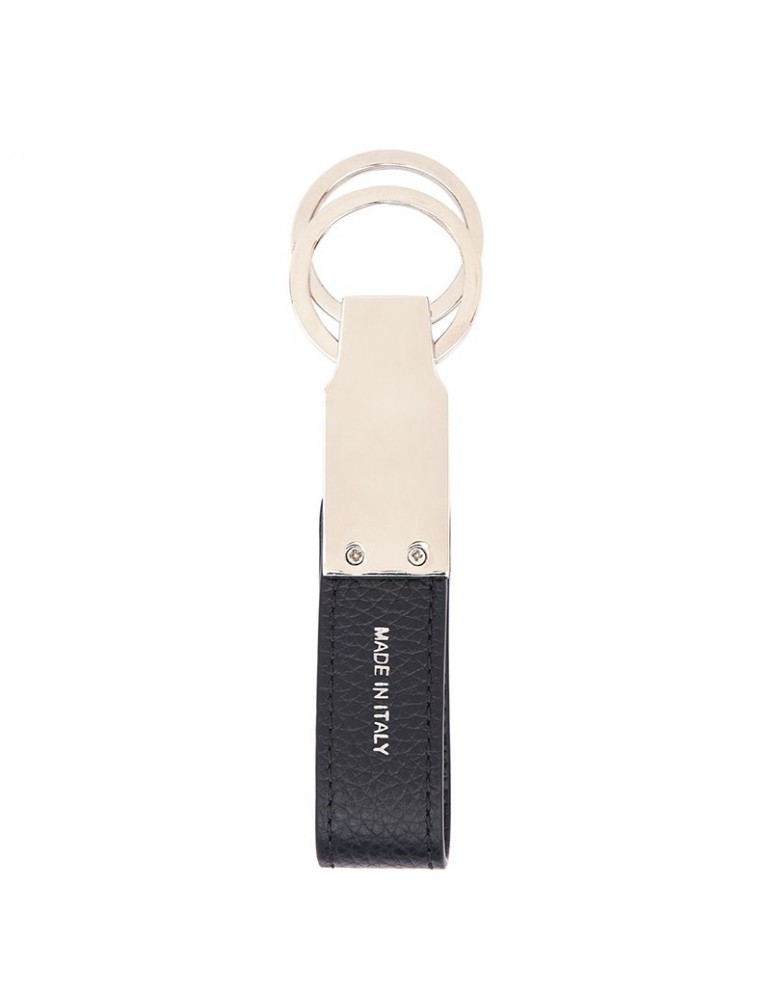 Pineider-Daily 23 Keyring-Bottalata Black Calfskin-PTS715056