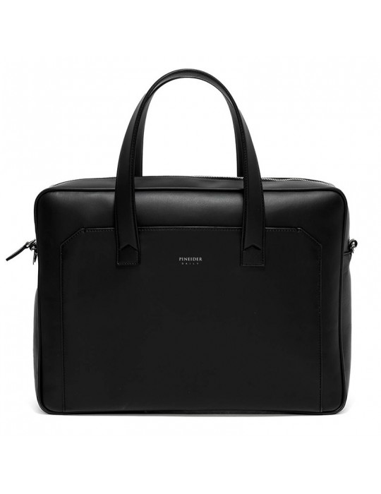 Pineider Briefcase - Black Smooth Calfskin - PC Holder -PSL001056