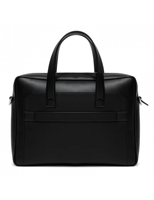 Pineider Briefcase - Black Smooth Calfskin - PC Holder -PSL001056