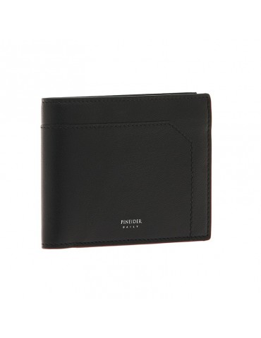 Pineider Wallet-Coin Purse-Smooth Black Calfskin-PSS708056 2