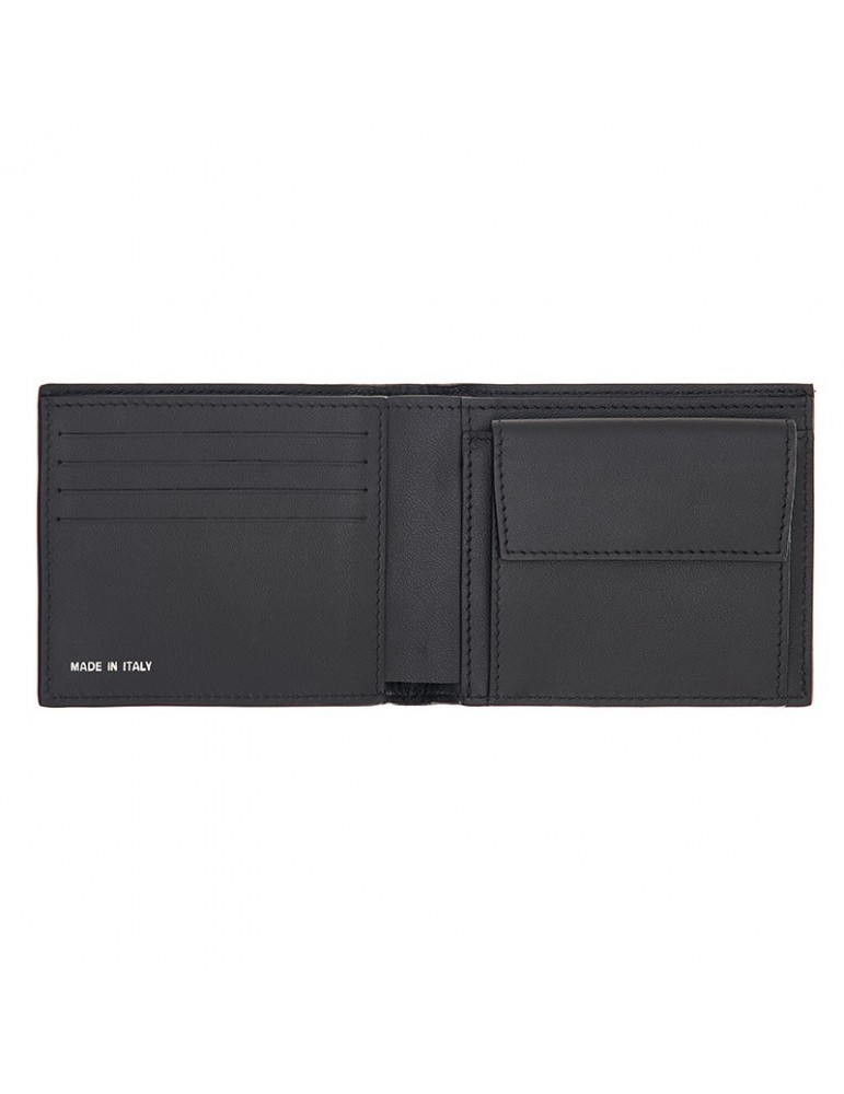 Pineider Wallet-Coin Purse-Smooth Black Calfskin-PSS708056