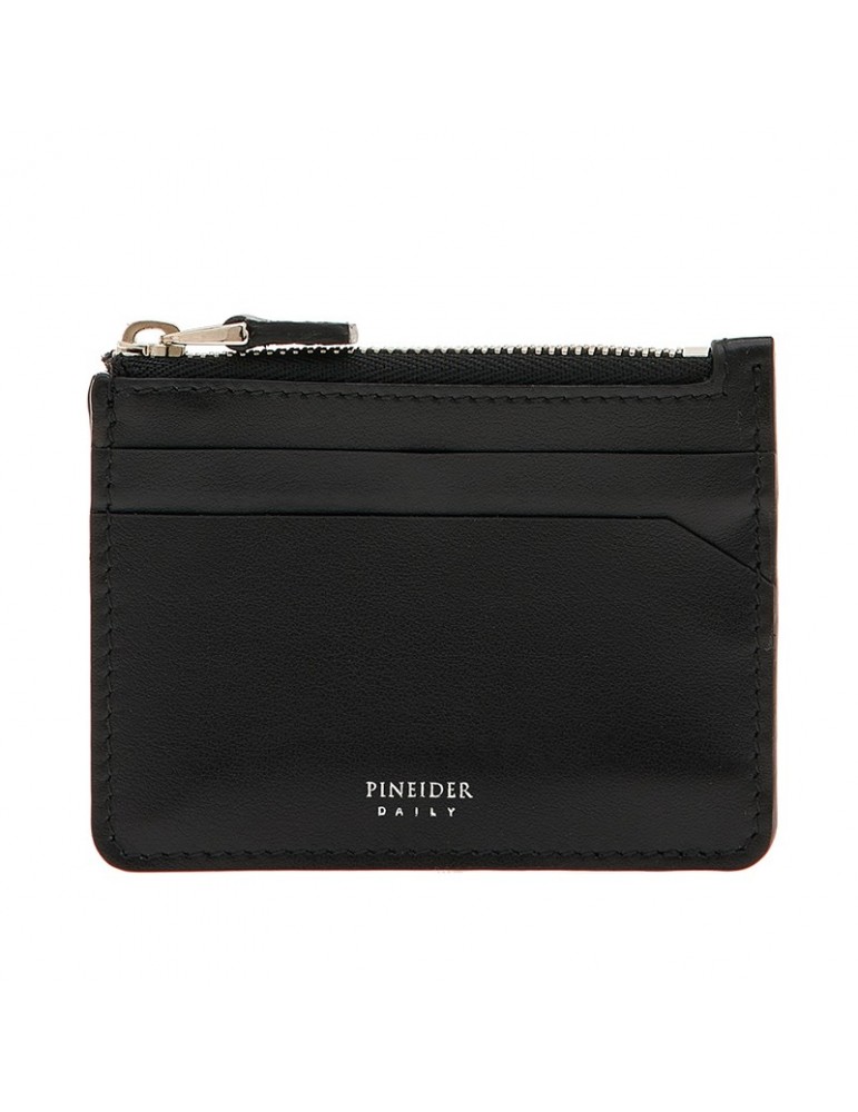 Porta Carte Pineider Pelle di Vitello Liscia e Nera PSS711056