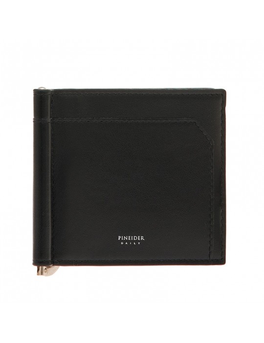 Pineider Money Clip - Black Smooth Calfskin - PSS712056