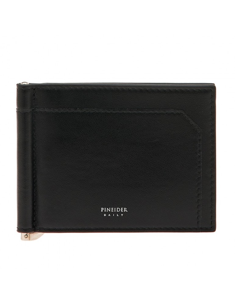 Pineider Money Clip - Black Smooth Calfskin - PSS712056