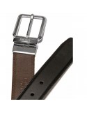 Pineider Belt - Daily 23 - Tumbled Black-Brown Leather - PTS723056