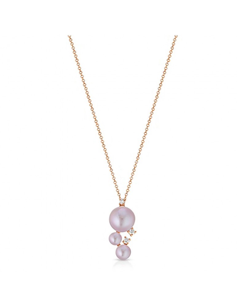 Coscia Necklace in 18K Rose Gold with mm Pink Freshwater