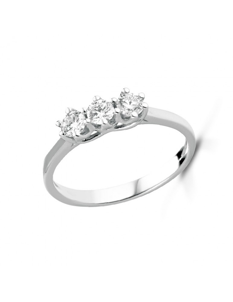 Anello Coscia - Trilogy in Oro Bianco 18 carati con Diamanti Naturali 0,45 ct - LDRN36045