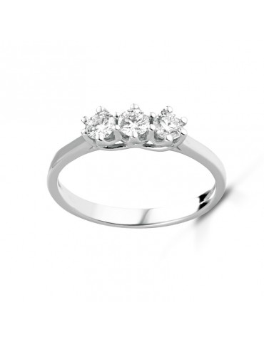 Coscia Ring - Trilogy in 18k White Gold with Natural Diamonds 0.45 ct - 0 2