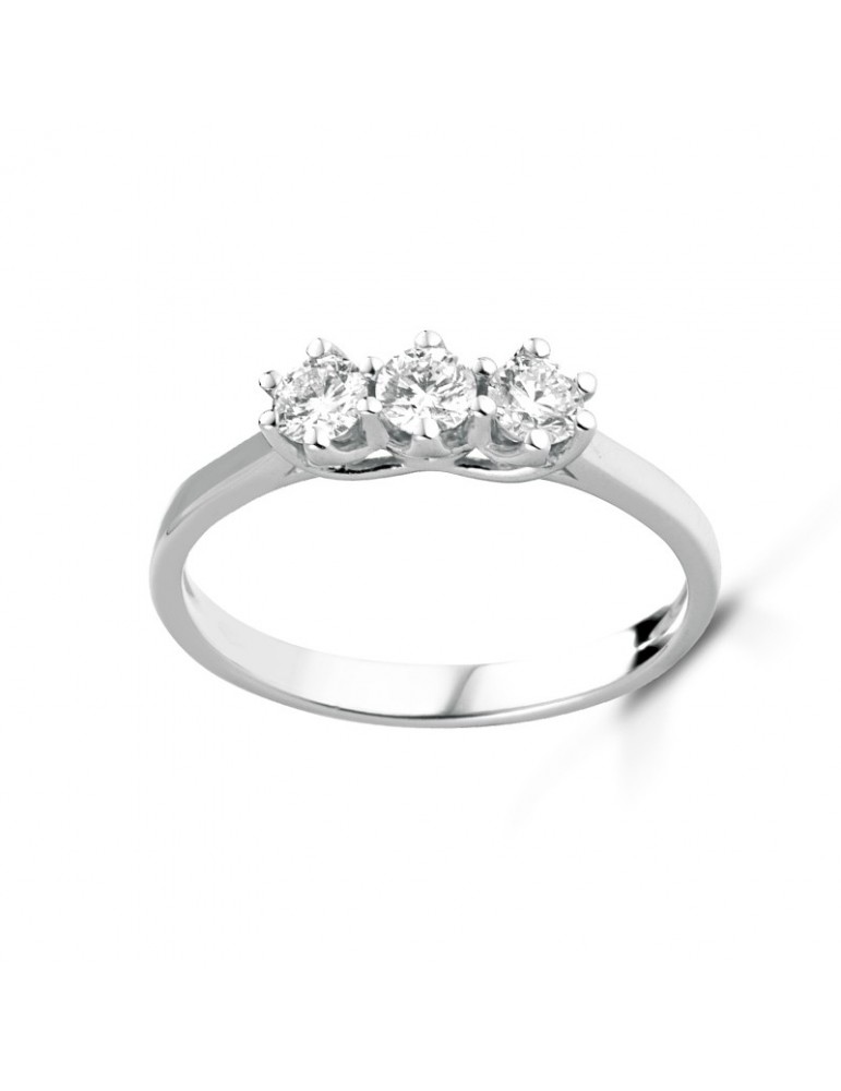 Anello Coscia - Trilogy in Oro Bianco 18 carati con Diamanti Naturali 0,45 ct - LDRN36045