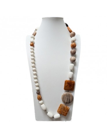 Collana Della Rovere -  Calcite Arancione - Pietra di Luna - COLDR5003