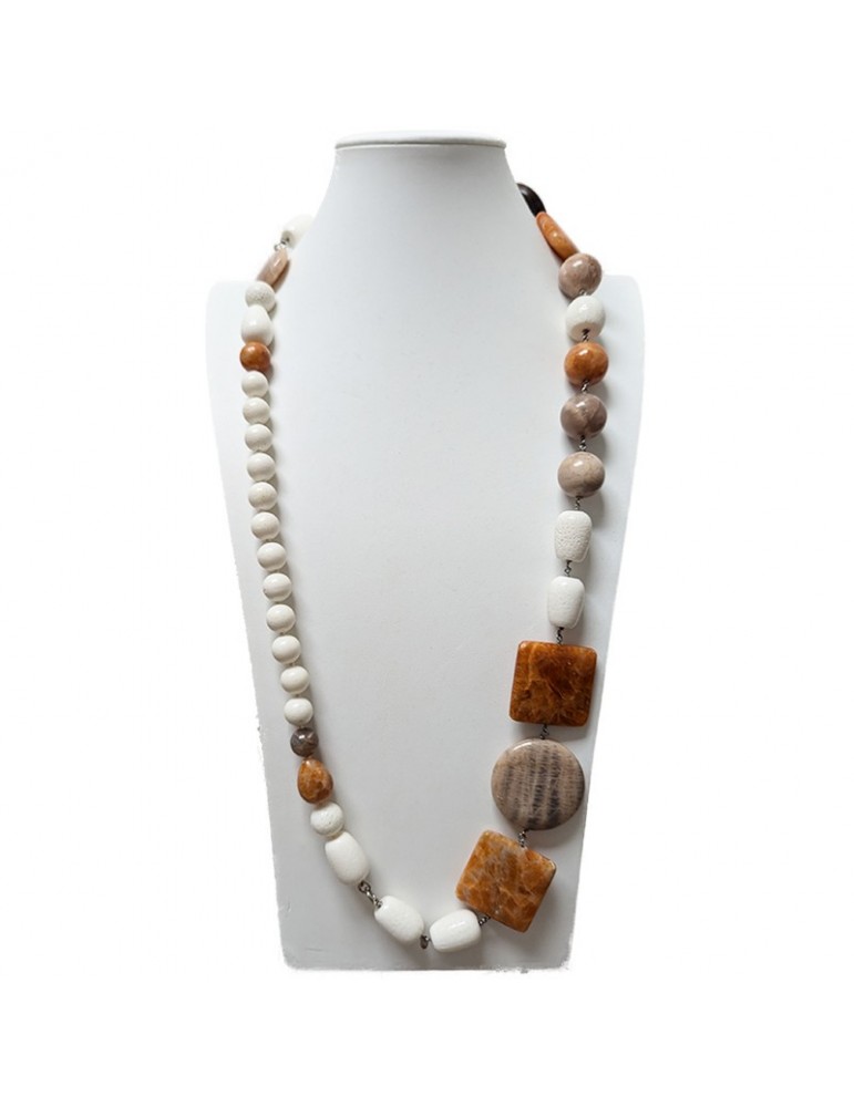 Della Rovere Necklace - Orange Calcite - Moonstone - COLDR5003