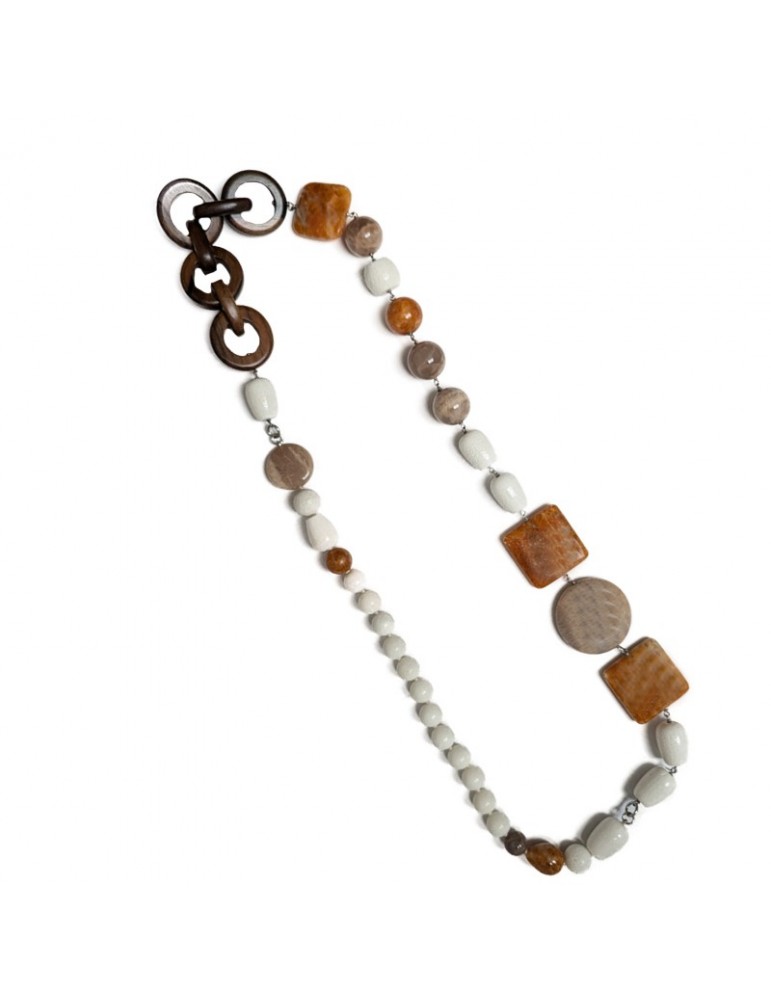 Collana Della Rovere -  Calcite Arancione - Pietra di Luna - COLDR5003