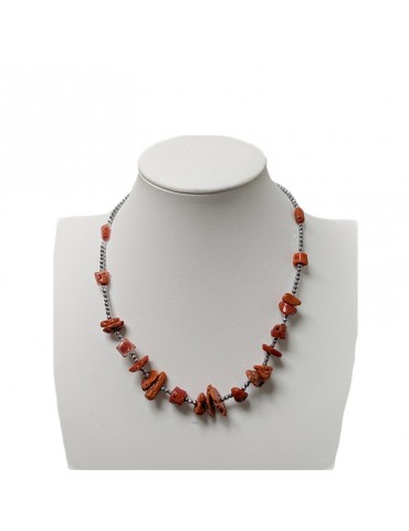 Della Rovere Necklace-in 925% Silver-Hematite-Red Coral-COLDR10082X
