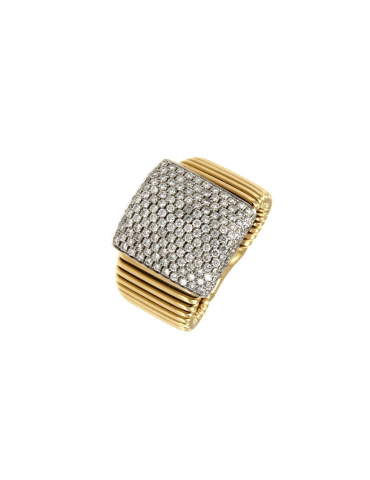 Antorà Ring - Memento Tubogas in 18K Yellow Gold with Natural Diamonds 1.40 ct - 0